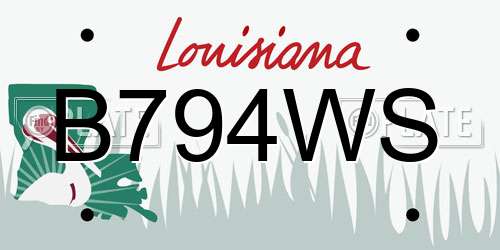 B794WS Louisiana License Plate