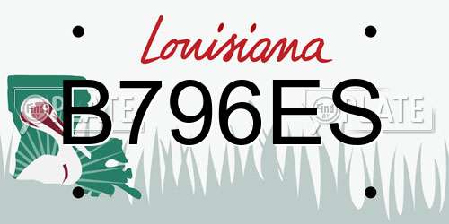 B796ES Louisiana License Plate