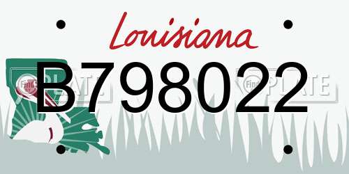 B798022 Louisiana License Plate
