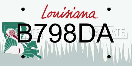 B798DA Louisiana License Plate