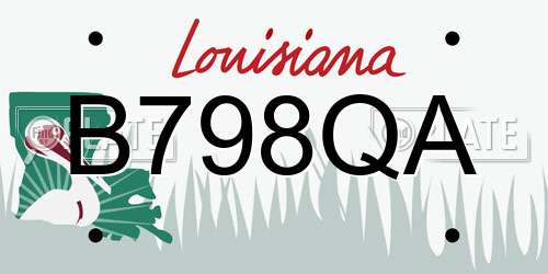 B798QA Louisiana License Plate
