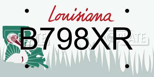 B798XR Louisiana License Plate