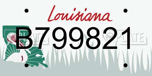 B799821 Louisiana License Plate