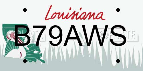 B79AWS Louisiana License Plate