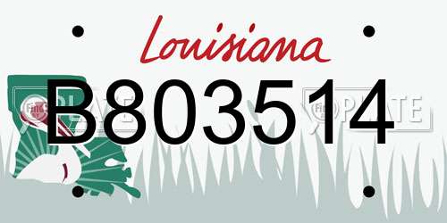 B803514 Louisiana License Plate