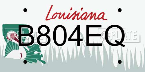 B804EQ Louisiana License Plate