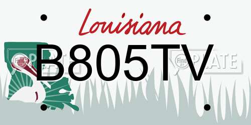 B805TV Louisiana License Plate