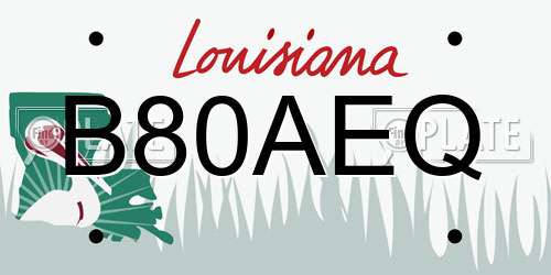 B80AEQ Louisiana License Plate