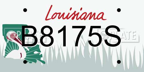 B8175S Louisiana License Plate