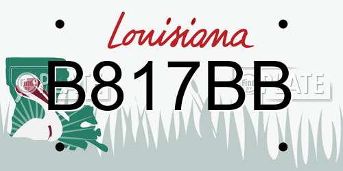 B817BB Louisiana License Plate