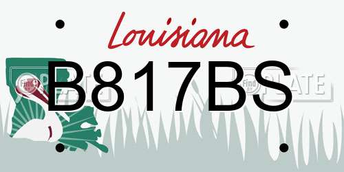 B817BS Louisiana License Plate