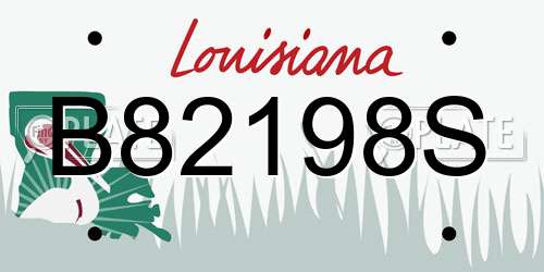 B82198S Louisiana License Plate