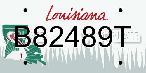 B82489T Louisiana License Plate