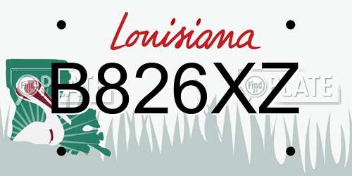 B826XZ Louisiana License Plate