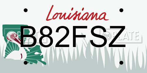 B82FSZ Louisiana License Plate