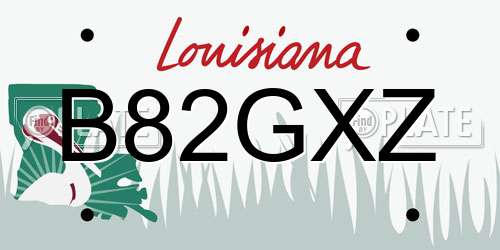 B82GXZ Louisiana License Plate