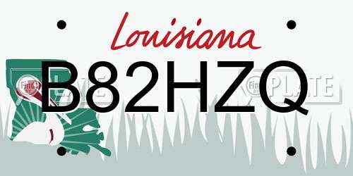 B82HZQ Louisiana License Plate