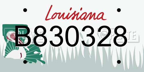 B830328 Louisiana License Plate