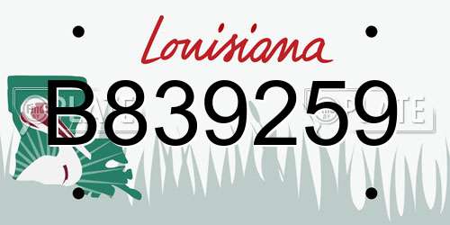 B839259 Louisiana License Plate