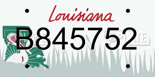 B845752 Louisiana License Plate