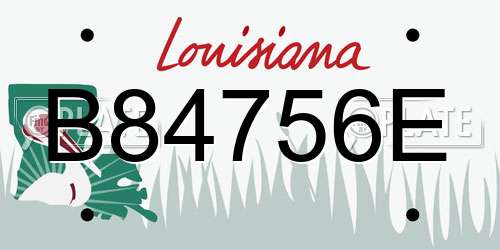 B84756E Louisiana License Plate