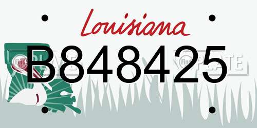 B848425 Louisiana License Plate