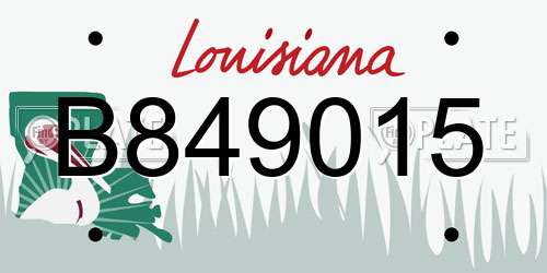 B849015 Louisiana License Plate