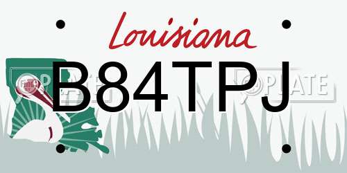 B84TPJ Louisiana License Plate