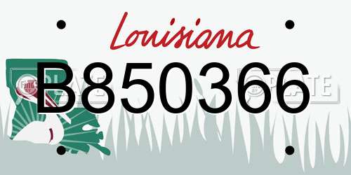 B850366 Louisiana License Plate
