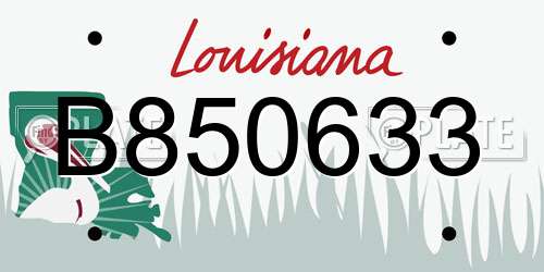 B850633 Louisiana License Plate