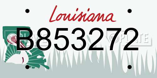 B853272 Louisiana License Plate