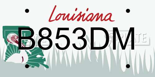 B853DM Louisiana License Plate