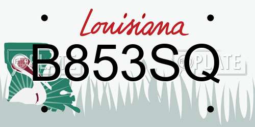 B853SQ Louisiana License Plate