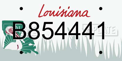 B854441 Louisiana License Plate