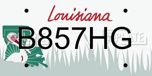 B857HG Louisiana License Plate