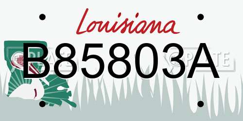 B85803A Louisiana License Plate