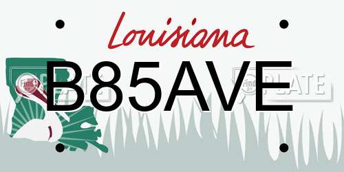 B85AVE Louisiana License Plate