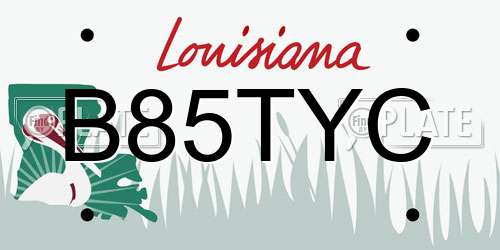 B85TYC Louisiana License Plate