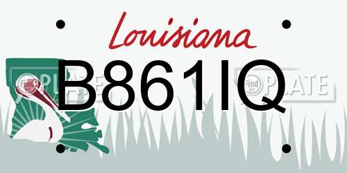 B861IQ Louisiana License Plate