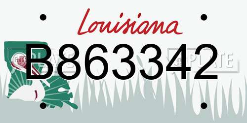 B863342 Louisiana License Plate