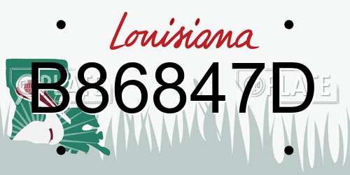 B86847D Louisiana License Plate