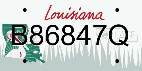 B86847Q Louisiana License Plate