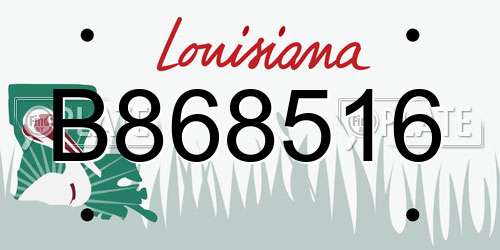 B868516 Louisiana License Plate