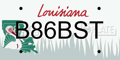 B86BST Louisiana License Plate