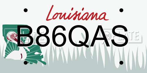 B86QAS Louisiana License Plate