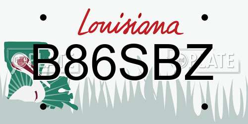 B86SBZ Louisiana License Plate