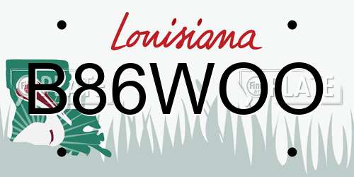 B86WOO Louisiana License Plate