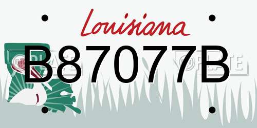 B87077B Louisiana License Plate