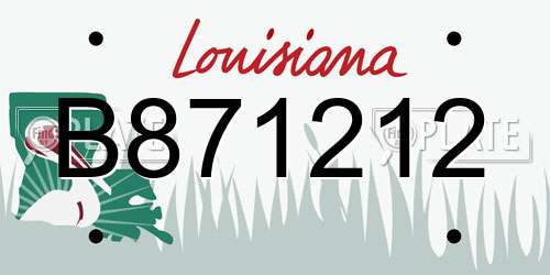 B871212 Louisiana License Plate
