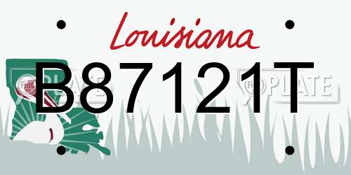 B87121T Louisiana License Plate